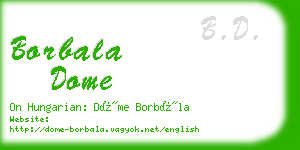 borbala dome business card